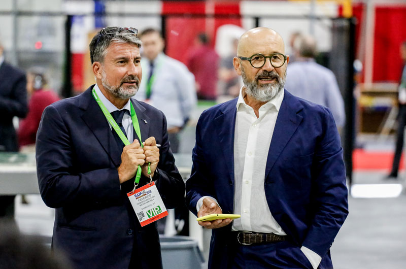 Biesse Group's Federico Broccoli, left.